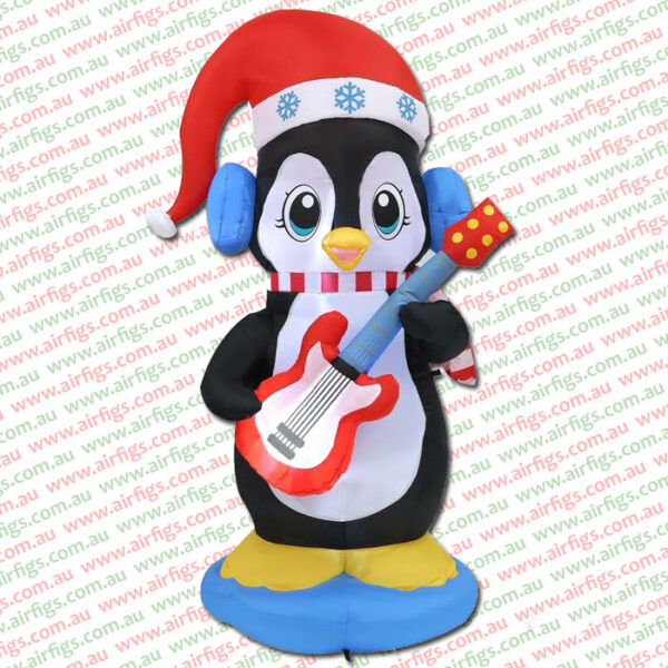 1.8m Penguin Playing Guitar Christmas Inflatable