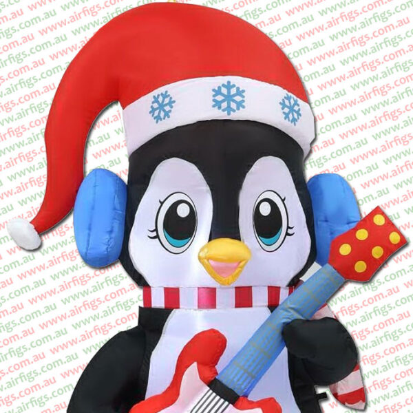 1.8m Penguin Playing Guitar Christmas Inflatable - Image 3