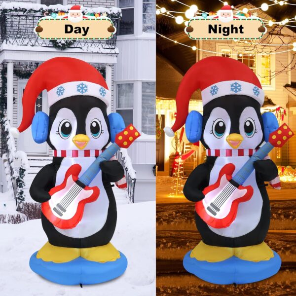 1.8m Penguin Playing Guitar Christmas Inflatable - Image 6