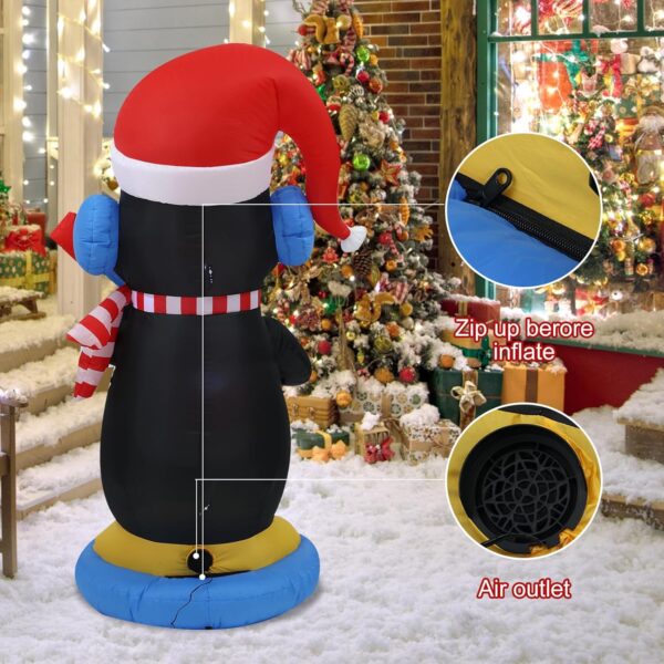 1.8m Penguin Playing Guitar Christmas Inflatable - Image 8