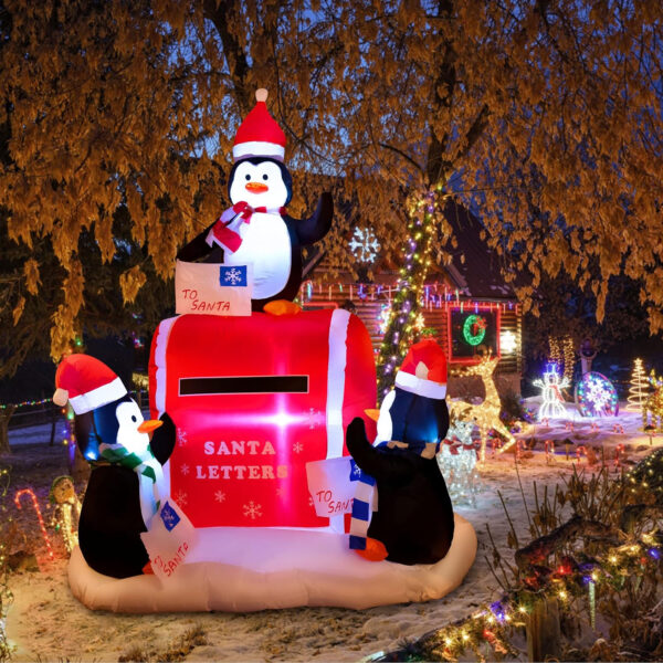 Penguins Posting Santa Letter Christmas Inflatable - Image 12