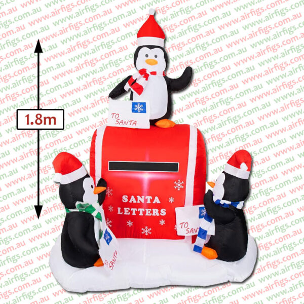 Penguins Posting Santa Letter Christmas Inflatable - Image 2