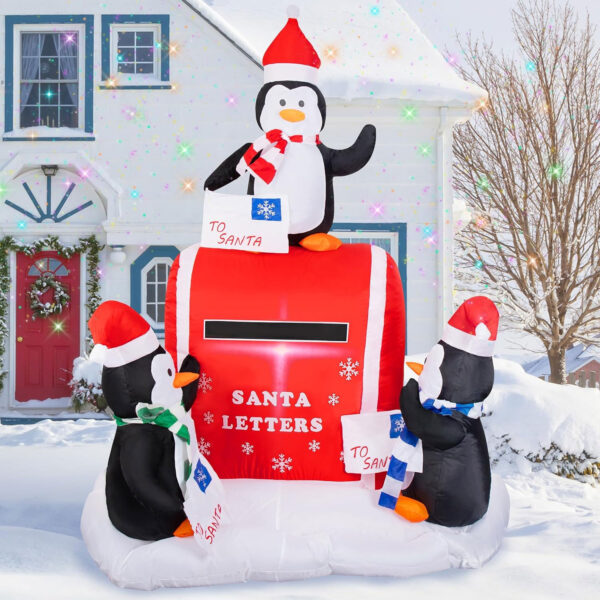 Penguins Posting Santa Letter Christmas Inflatable - Image 3