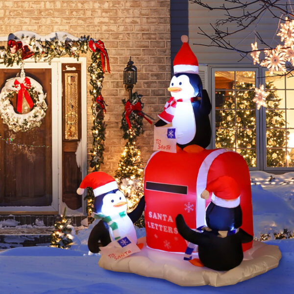 Penguins Posting Santa Letter Christmas Inflatable - Image 8