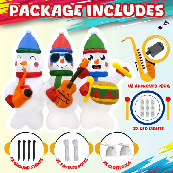 1.3m Snowman Three Piece Band Inflatable - Image 3