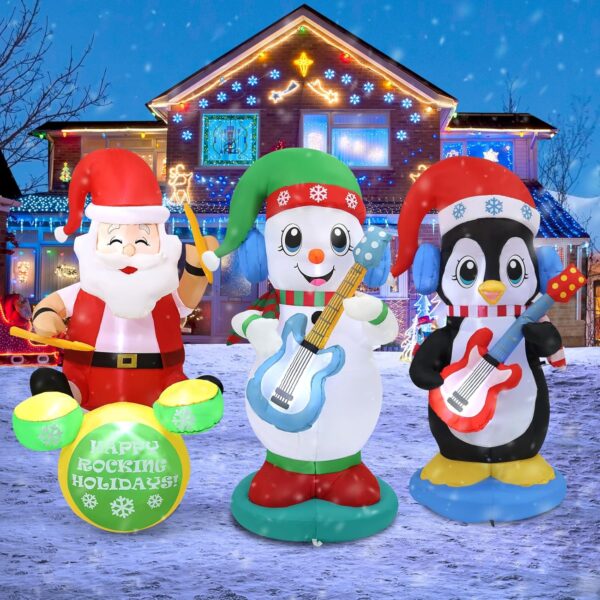 1.8m Snowman Playing Guitar Christmas Inflatable - Image 10