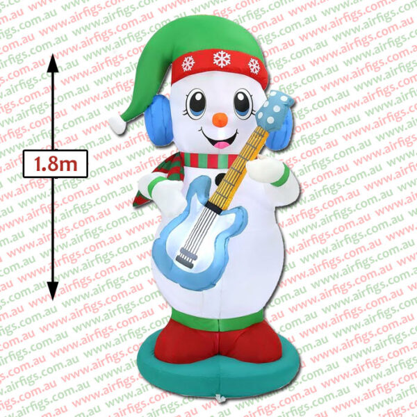 1.8m Snowman Playing Guitar Christmas Inflatable - Image 2