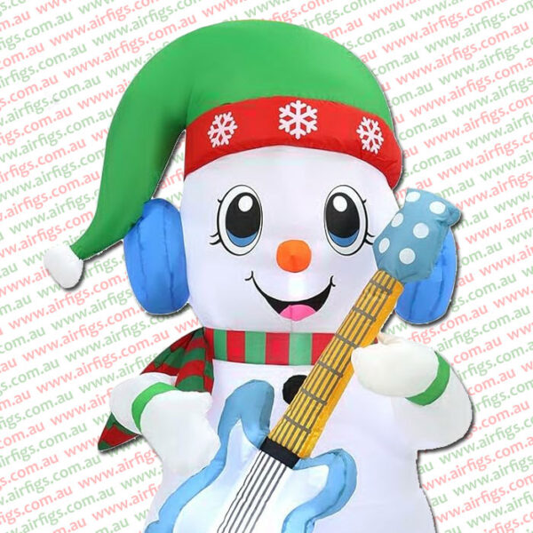 1.8m Snowman Playing Guitar Christmas Inflatable - Image 3