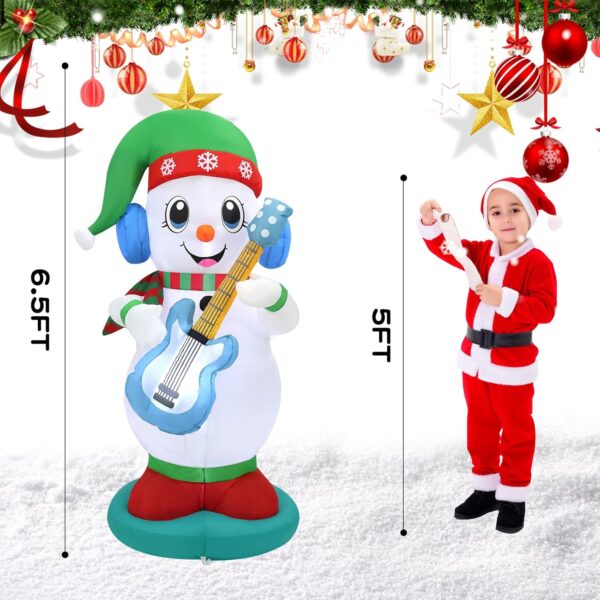 1.8m Snowman Playing Guitar Christmas Inflatable - Image 4