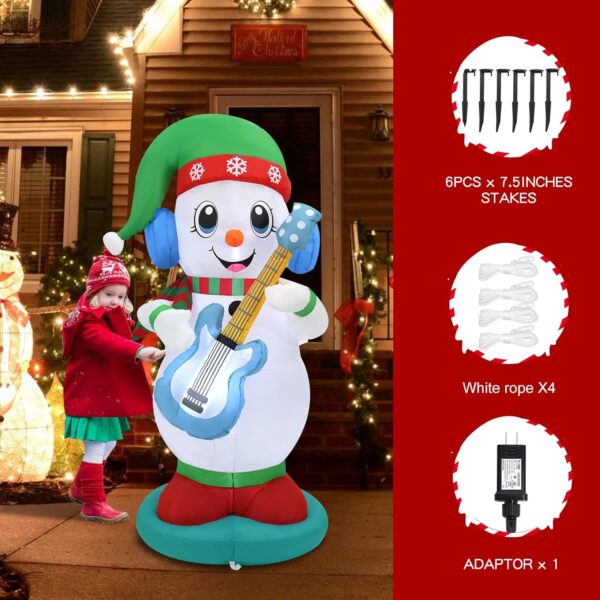 1.8m Snowman Playing Guitar Christmas Inflatable - Image 5