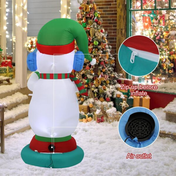 1.8m Snowman Playing Guitar Christmas Inflatable - Image 6