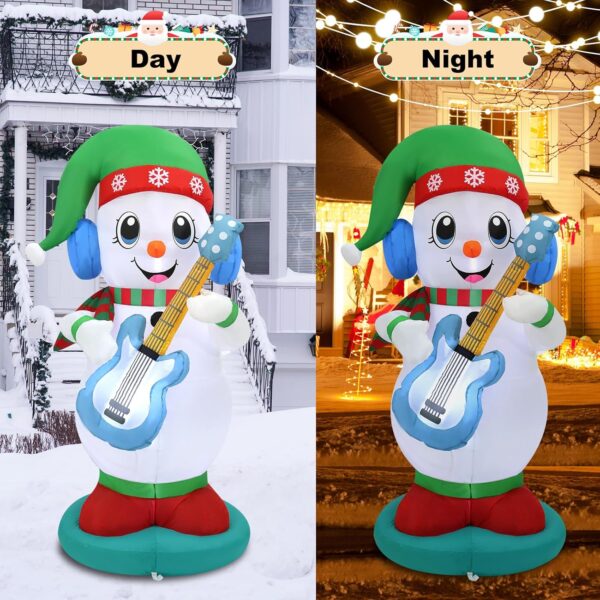 1.8m Snowman Playing Guitar Christmas Inflatable - Image 8