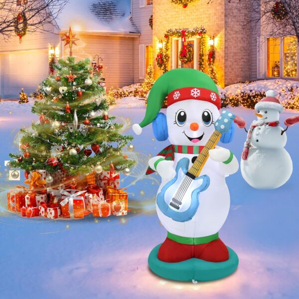 1.8m Snowman Playing Guitar Christmas Inflatable - Image 9