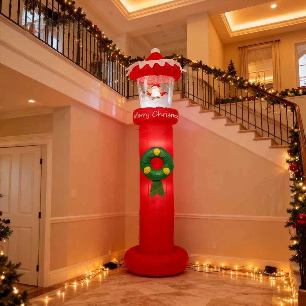 2.7m Snow Blowing Lighthouse Christmas Inflatable - Image 10
