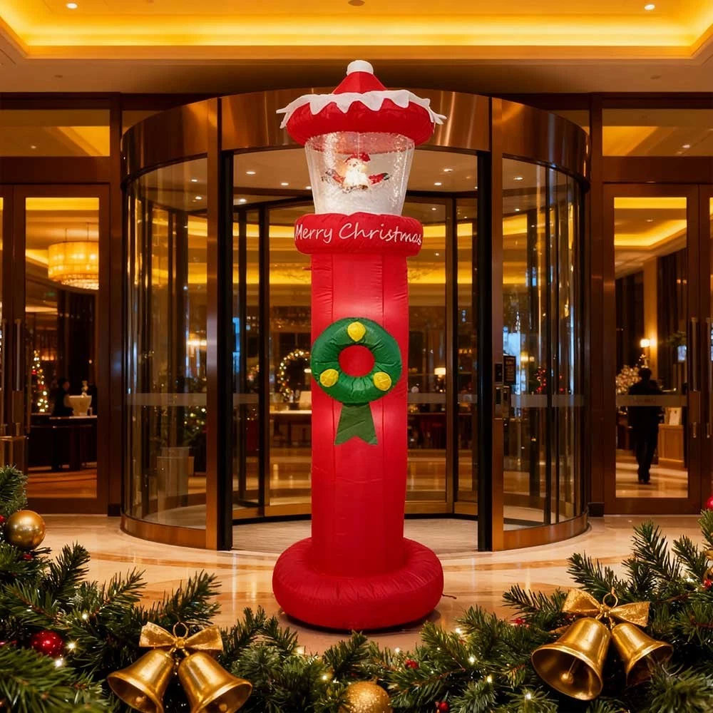 2.7m Snow Blowing Lighthouse Christmas Inflatable - Image 12