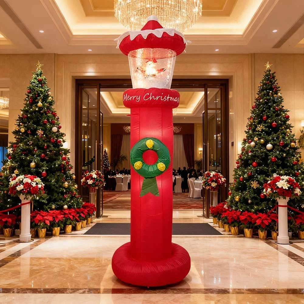 2.7m Snow Blowing Lighthouse Christmas Inflatable - Image 15