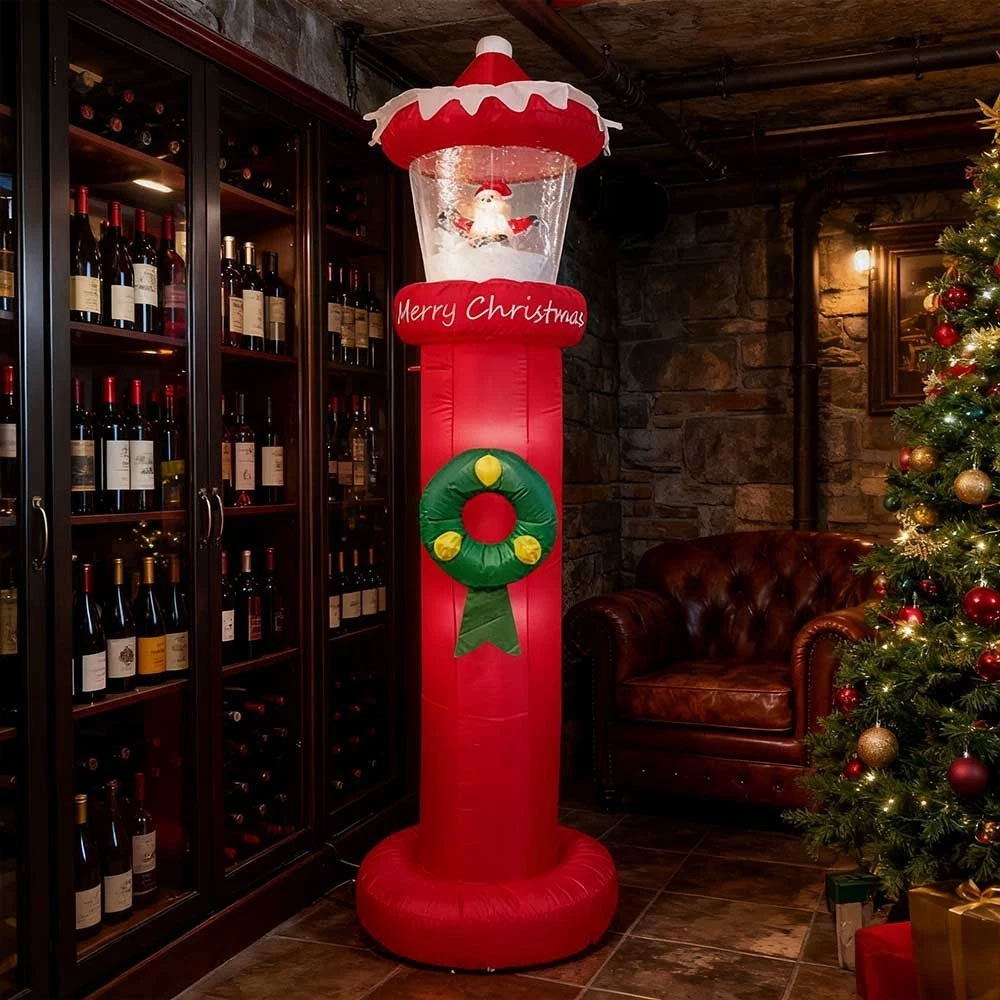 2.7m Snow Blowing Lighthouse Christmas Inflatable - Image 9