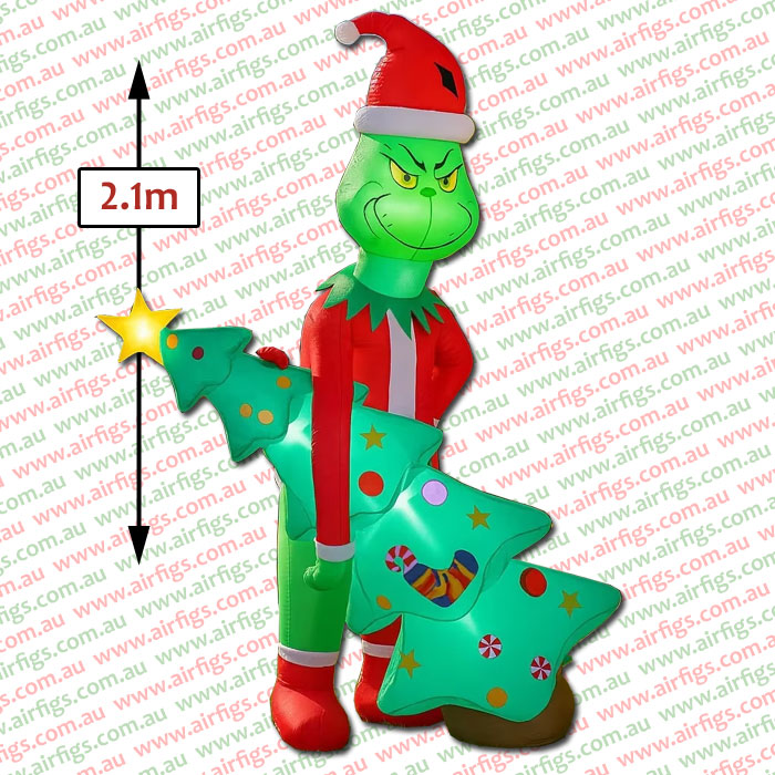 2.1m Christmas Thief Grinch-Style Christmas Inflatable - Image 2