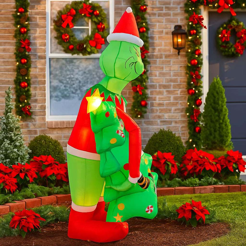 2.1m Christmas Thief Grinch-Style Christmas Inflatable - Image 6