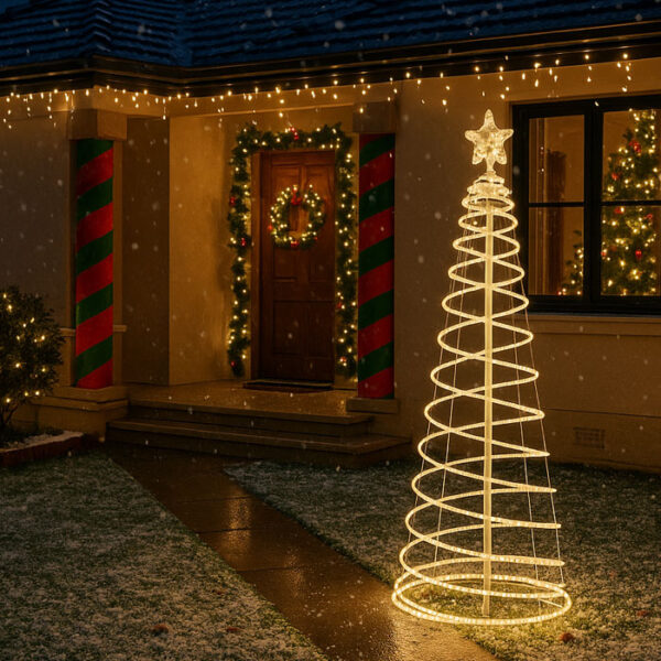 Christmas Rope Tree 1.85m Warm White Rope Light Christmas Tree – Airfigs Inflatables