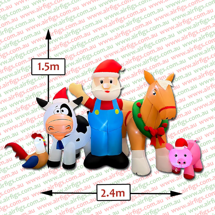 1.5m Santa’s Farm Animals Christmas Inflatable - Image 2