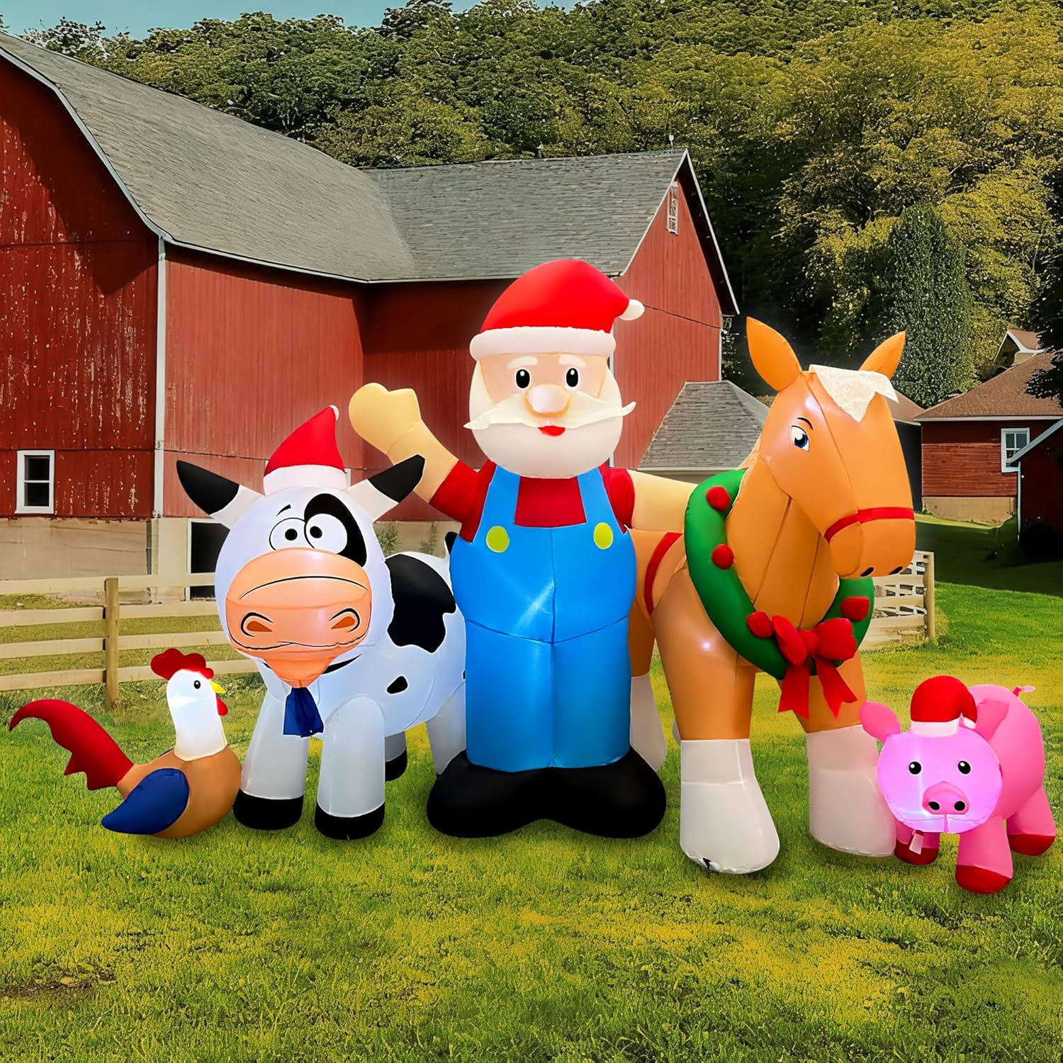 1.5m Santa’s Farm Animals Christmas Inflatable - Image 4