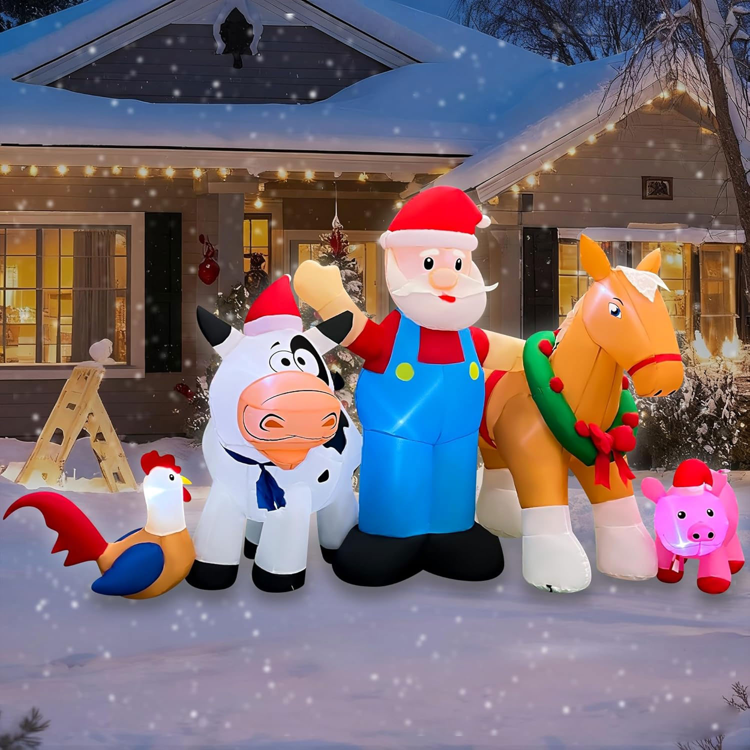 1.5m Santa’s Farm Animals Christmas Inflatable - Image 5