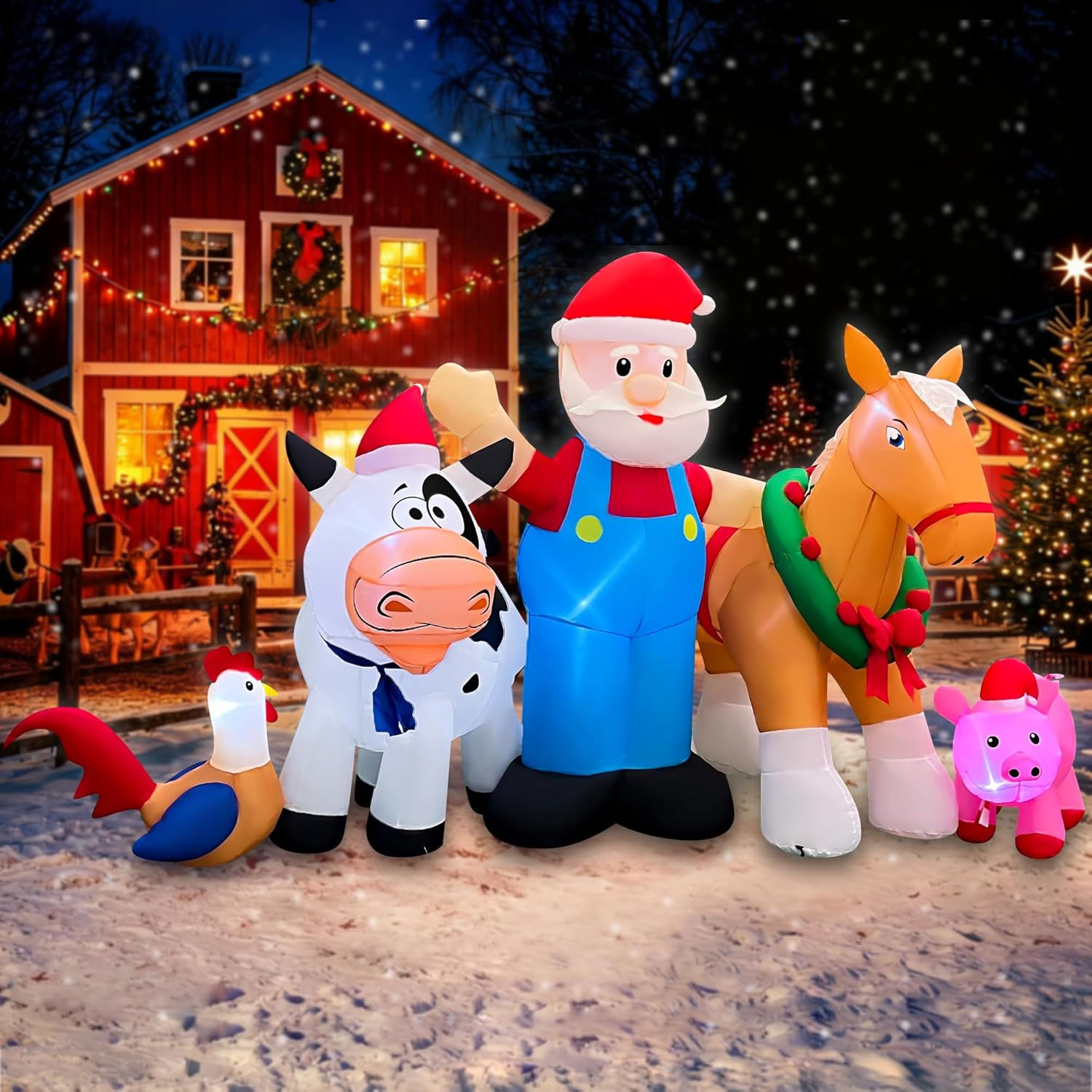 1.5m Santa’s Farm Animals Christmas Inflatable - Image 6