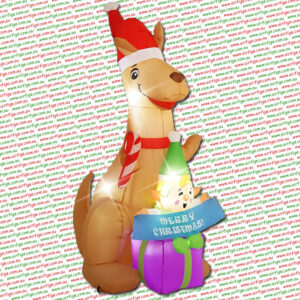 1.8m Kangaroo with Candy, Elf & Gift Christmas Inflatable