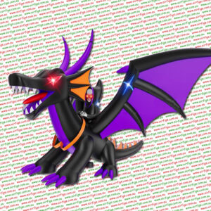 3.2m Black Dragon with Reaper Rider Halloween Inflatable