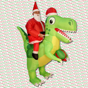 Christmas T-Rex Dinosaur Unisex Inflatable Costume