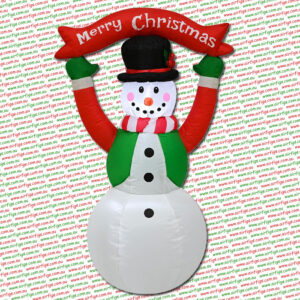 1.2m Snowman with Merry Christmas Sign