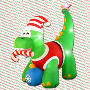 3.9m Large Dinosaur Holding Ball Christmas Inflatable