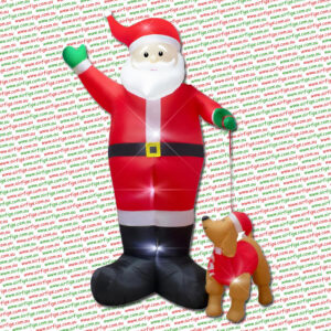 3.2m Santa Walking His Puppy Christmas Inflatable