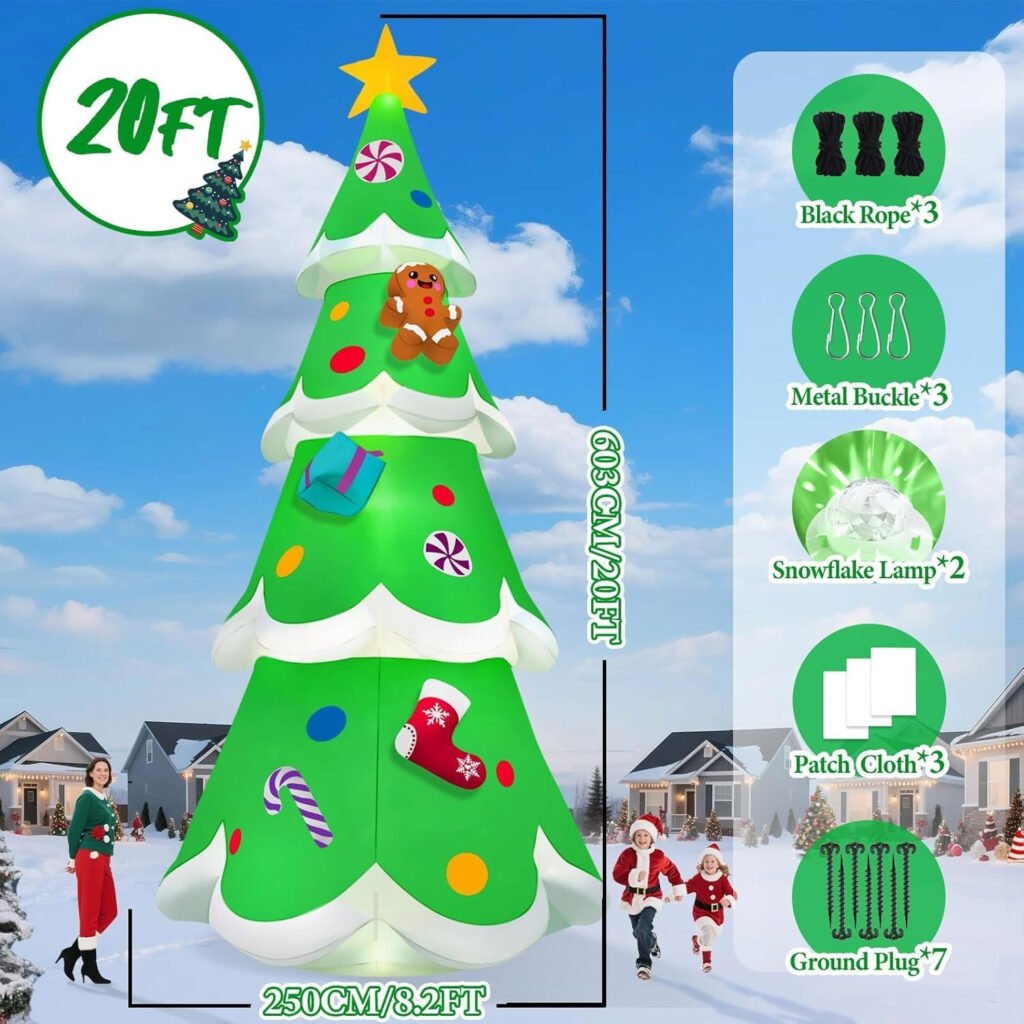 6m Giant Christmas Tree Inflatable with LED Lights – Airfigs Inflatables