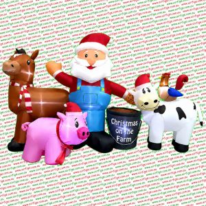 2.4m Christmas on the Farm Inflatable