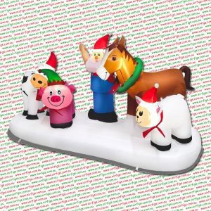 2.4m Farmyard Santa & Animals Christmas Inflatable