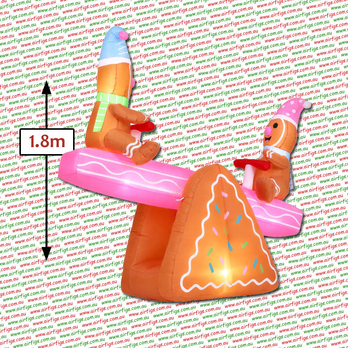 1.8m Gingerbread Seesaw Christmas Inflatable - Image 2