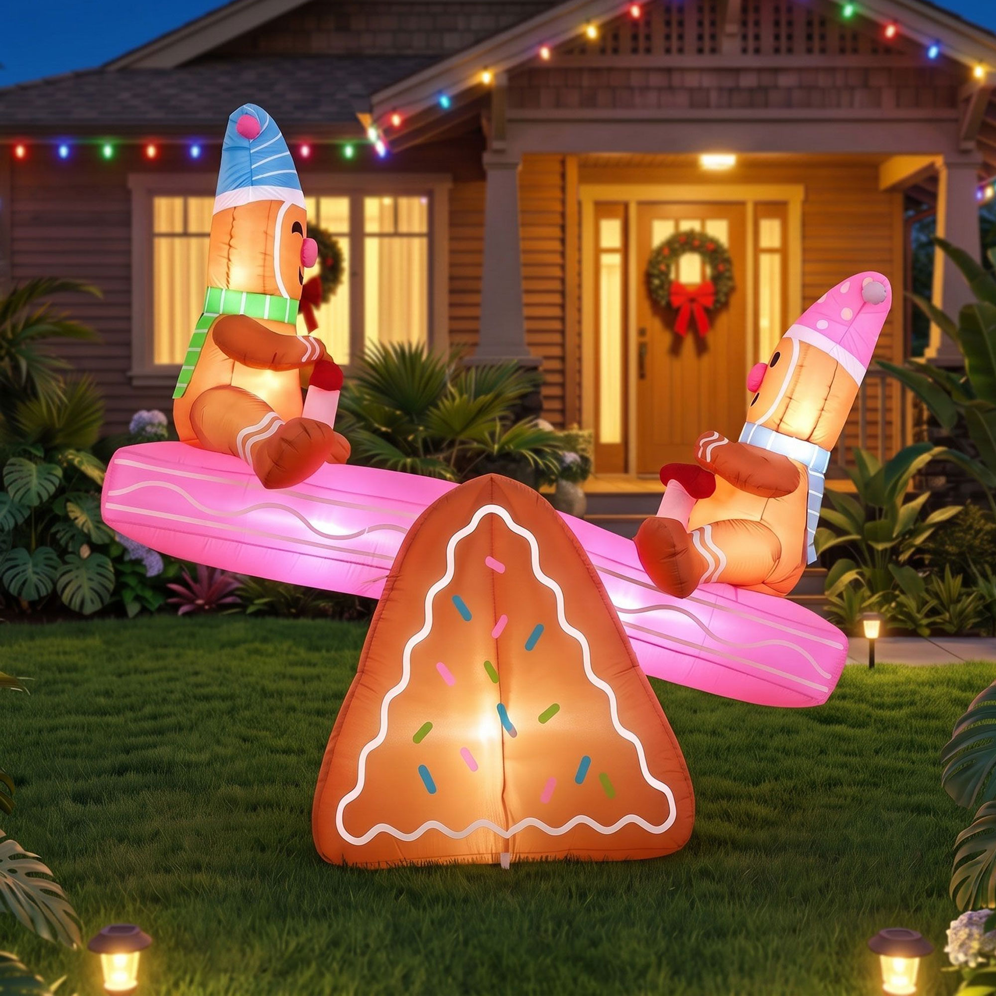 1.8m Gingerbread Seesaw Christmas Inflatable - Image 6