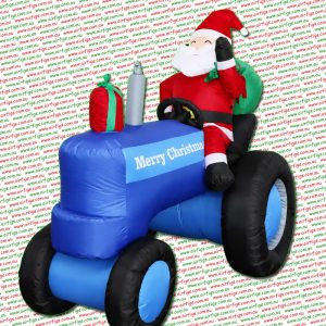 1.68m Santa Driving a Tractor Christmas Inflatable
