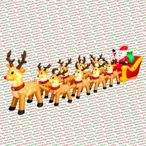 Rudolph plus all 8 Reindeers Sleigh Christmas Inflatable